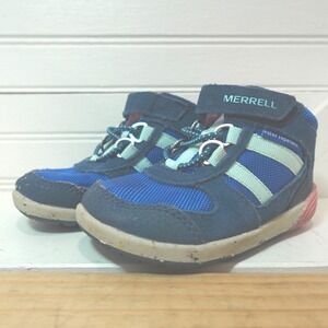 Merrell Kids Bare Steps Ridge JR Hiking Boots Toddler Size 6M Blue Pink Shoes